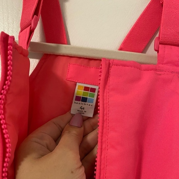 SNOW suit overall bibs in hot pink. Size 4t - Picture 3 of 3